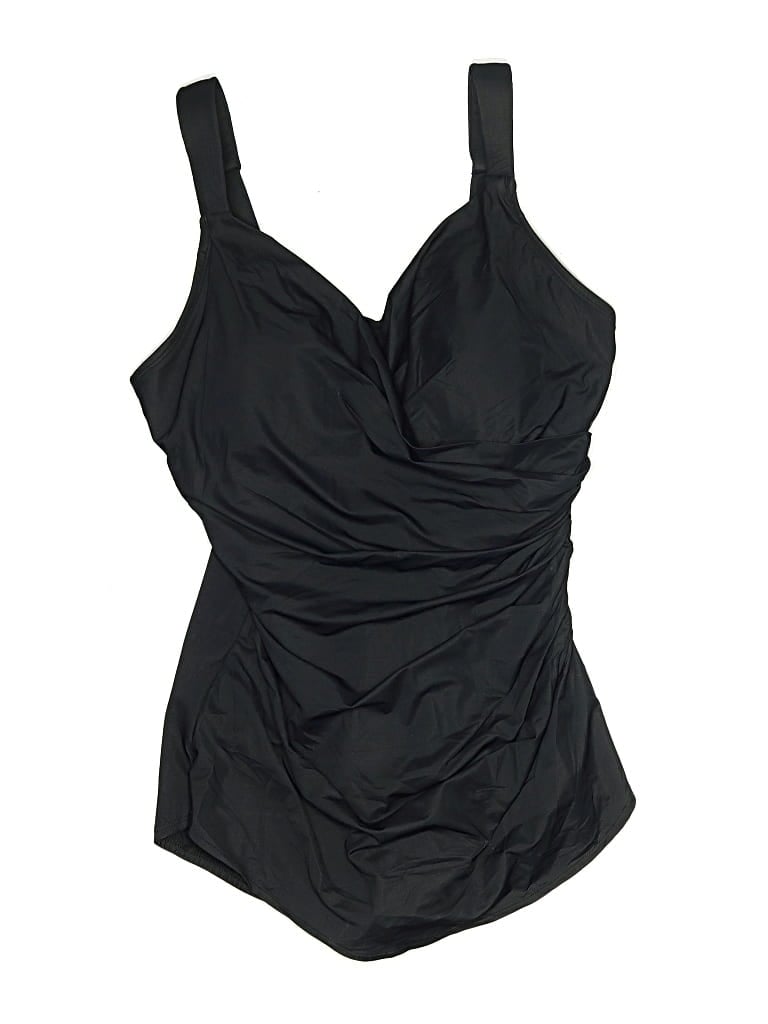 Pre-owned Lands' End One Piece Swimsuit In Black