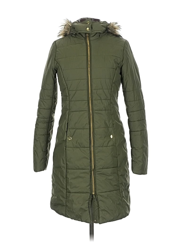 Pre-owned Express Coat In Green