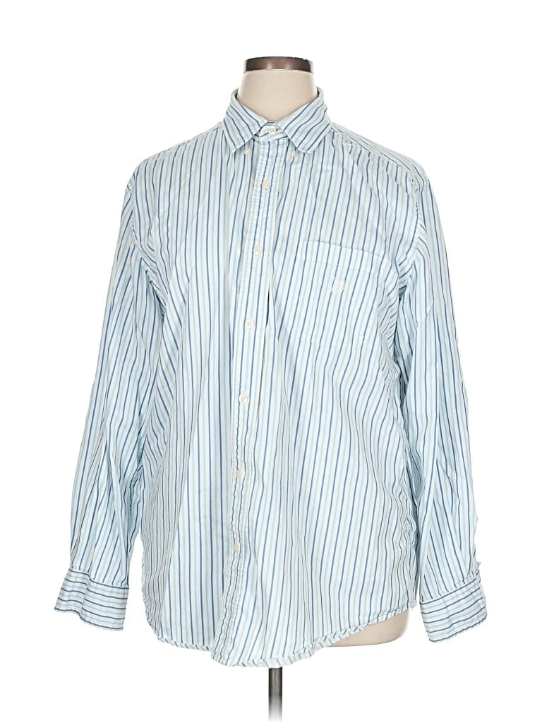 Pre-owned Chaps Long Sleeve Button Down Shirt In Blue