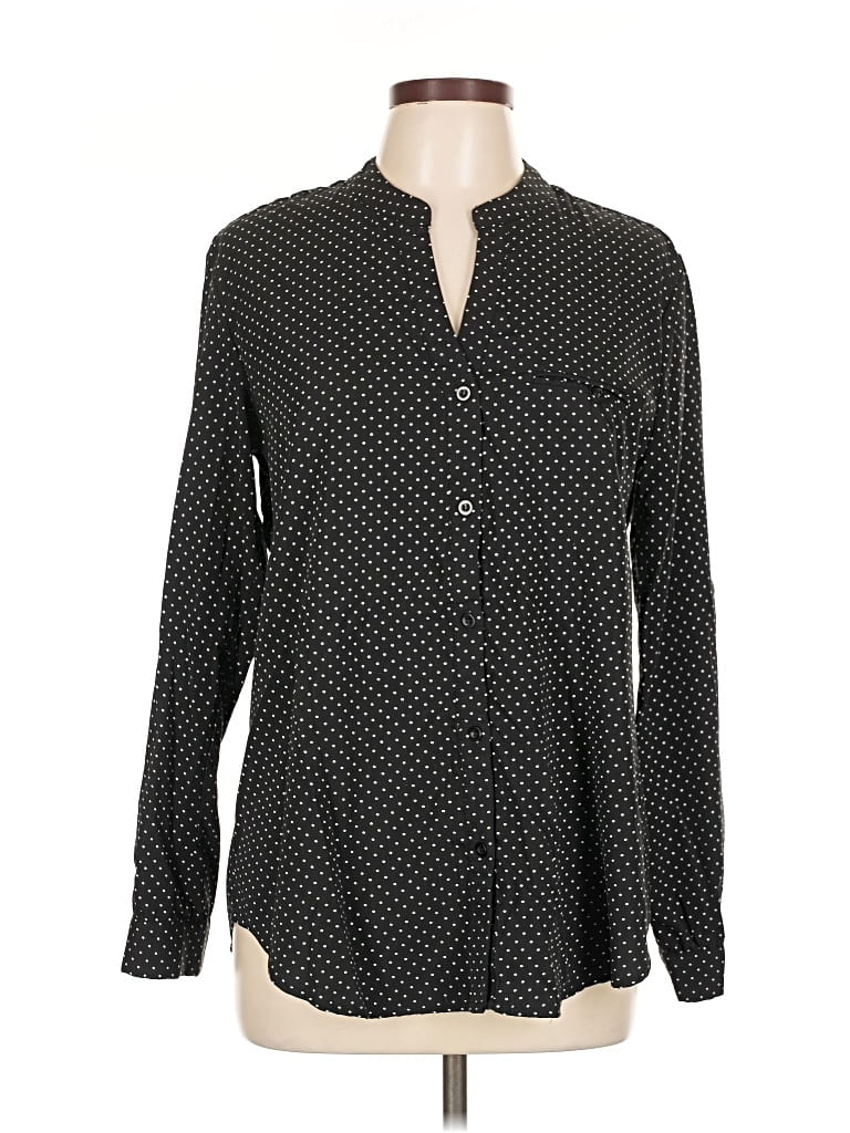 Pre-owned Kut From The Kloth Long Sleeve Blouse In Black
