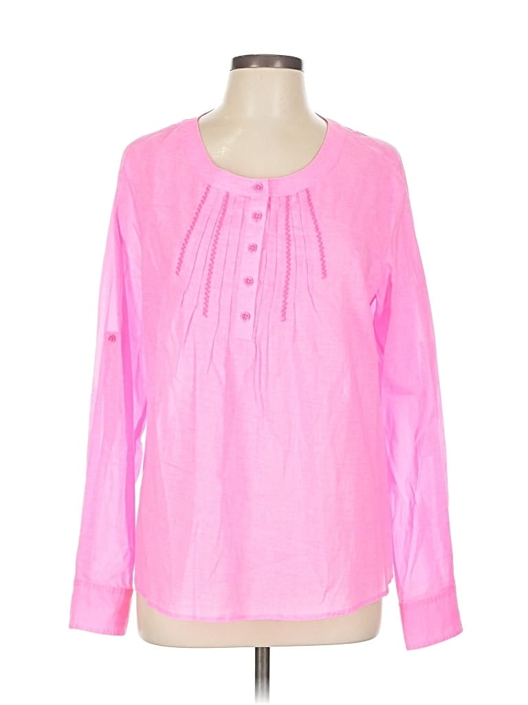 Pre-owned Vineyard Vines Long Sleeve Blouse In Pink