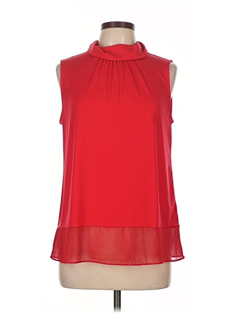 Pre-owned Ellen Tracy Sleeveless Blouse In Red
