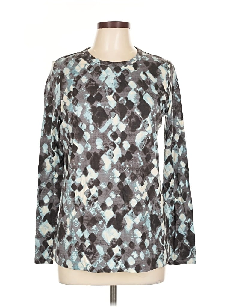 Pre-owned Simply Vera Vera Wang Long Sleeve Blouse In Blue