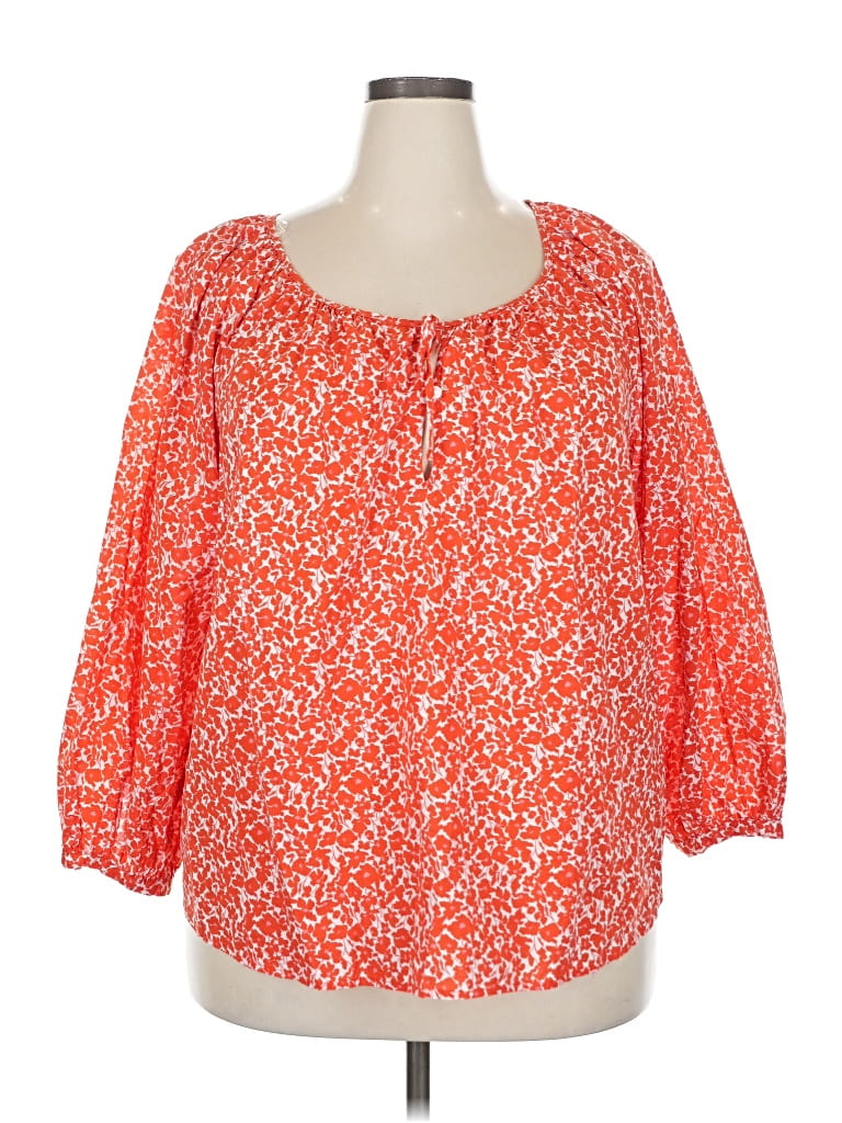 Pre-owned Universal Thread 3/4 Sleeve Blouse In Orange