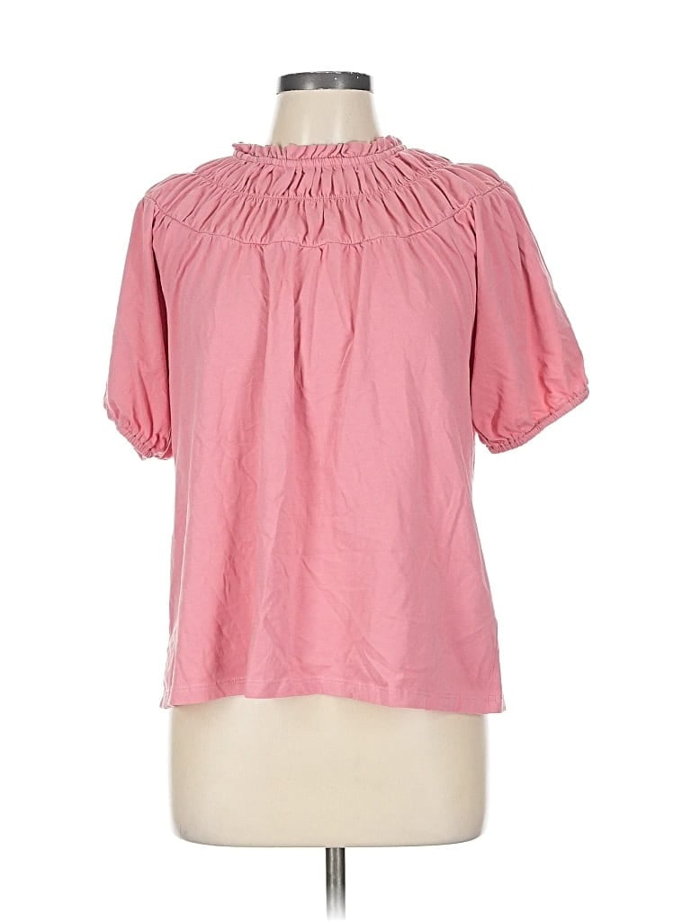 Pre-owned J.crew Factory Store Short Sleeve Blouse In Pink