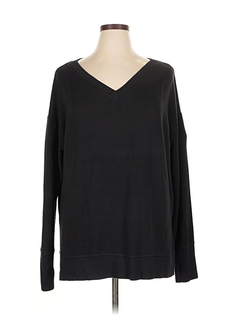 Pre-owned Athleta Pullover Sweater In Black