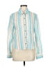 Drew 100% Cotton Stripes Blue Long Sleeve Blouse Size M - photo 1