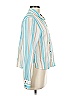 Drew 100% Cotton Stripes Blue Long Sleeve Blouse Size M - photo 4