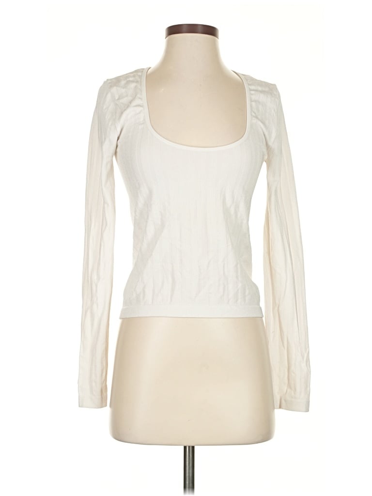 Pre-owned Intimately By Free People Long Sleeve T-shirt In White