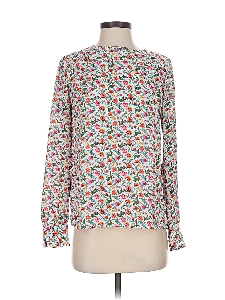 Pre-owned Ann Taylor Loft Long Sleeve Blouse In White