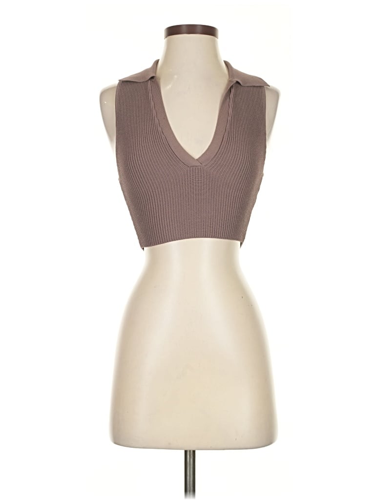 Pre-owned Babaton Sleeveless Top Brown Halter Neckline Tops