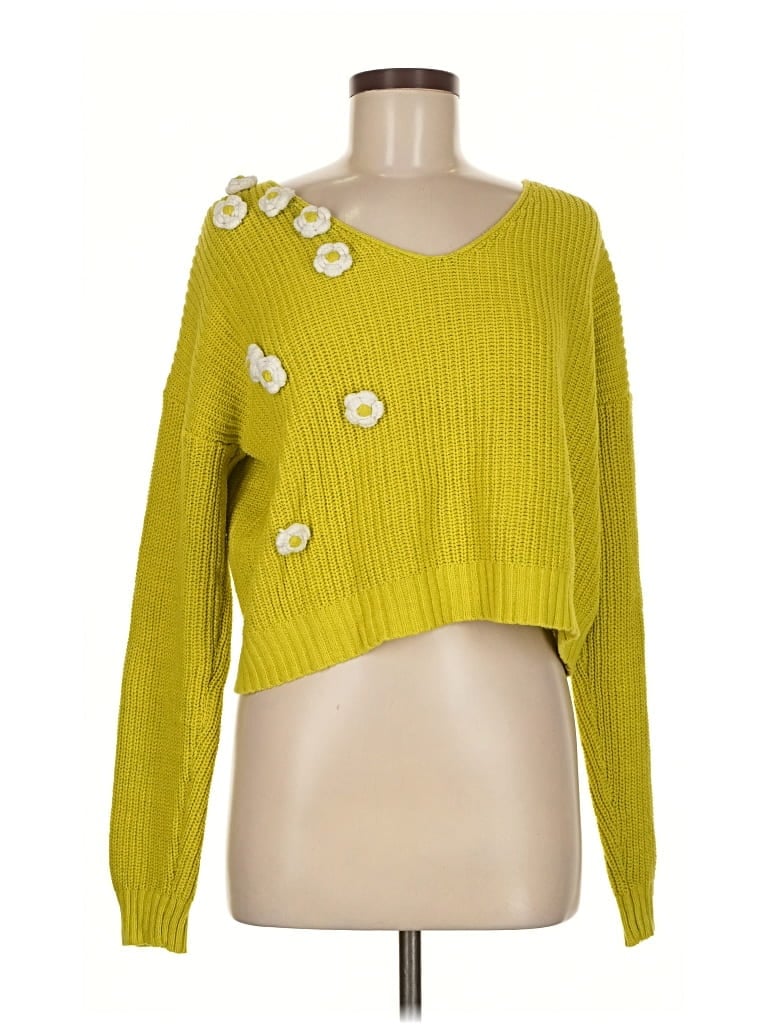 Pre-owned Flat White Pullover Sweater In Yellow