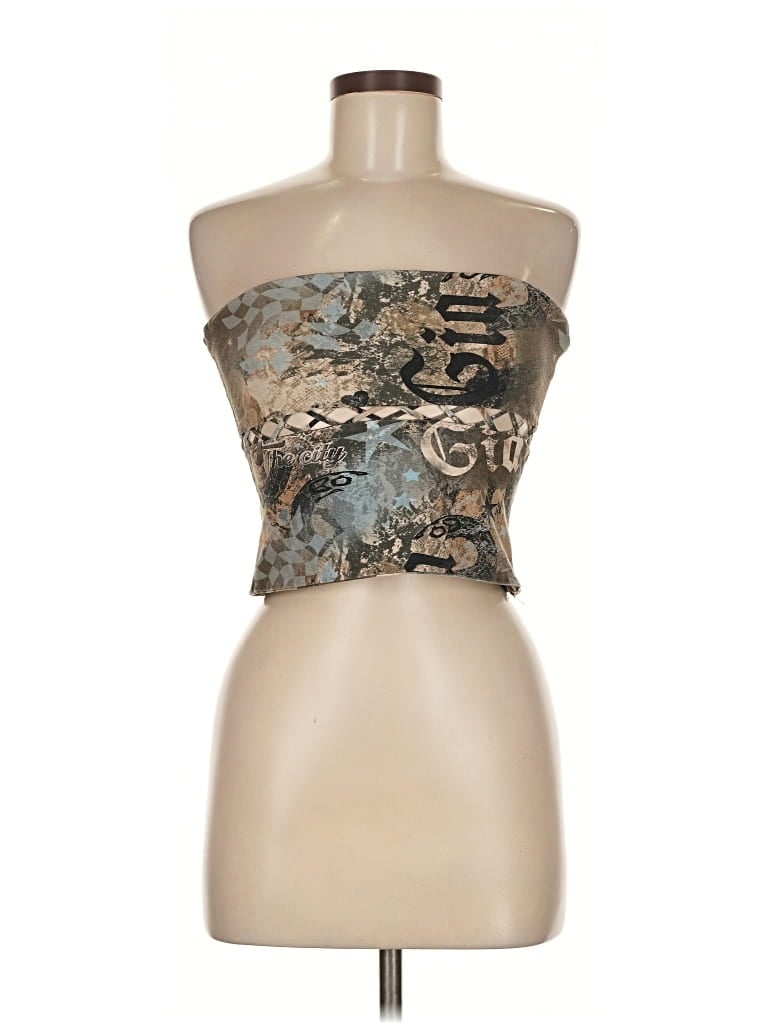 Pre-owned I.am.gia Tube Top Tan Strapless Neckline Tops In Brown