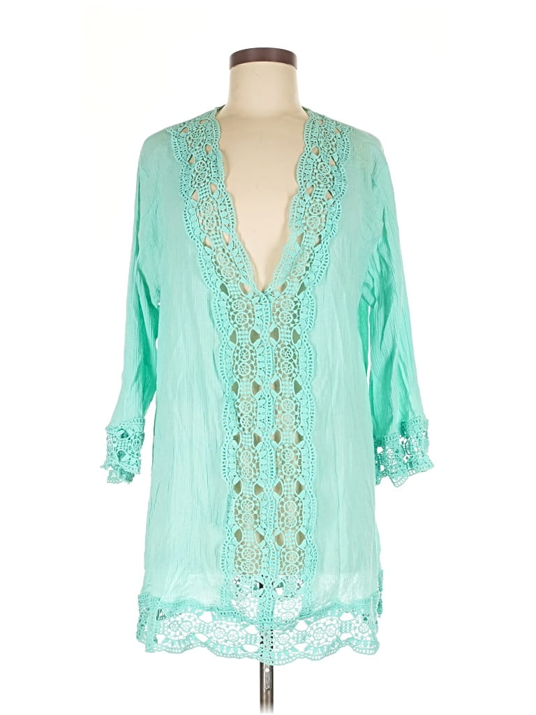 Pre-owned La Blanca 3/4 Sleeve Blouse In Blue