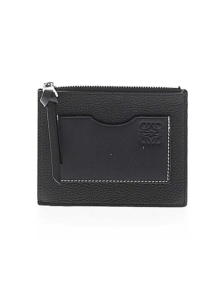 Pre-owned Loewe Leather Card Holder In Black