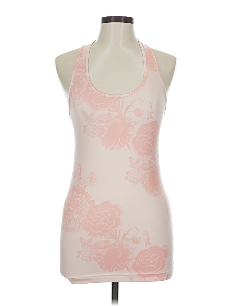 Pre-owned Lululemon Athletica Tank Top Orange Halter Neckline Tops