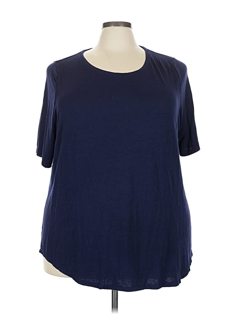 Pre-owned Lane Bryant Short Sleeve T-shirt In Blue