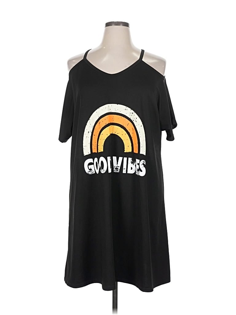 Pre-owned Shein Curve Casual Dress In Black