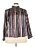 Nic + Zoe Stripes Silver Long Sleeve Blouse Size 2X (estimated) - photo 1