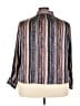 Nic + Zoe Stripes Silver Long Sleeve Blouse Size 2X (estimated) - photo 2