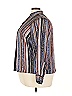 Nic + Zoe Stripes Silver Long Sleeve Blouse Size 2X (estimated) - photo 5