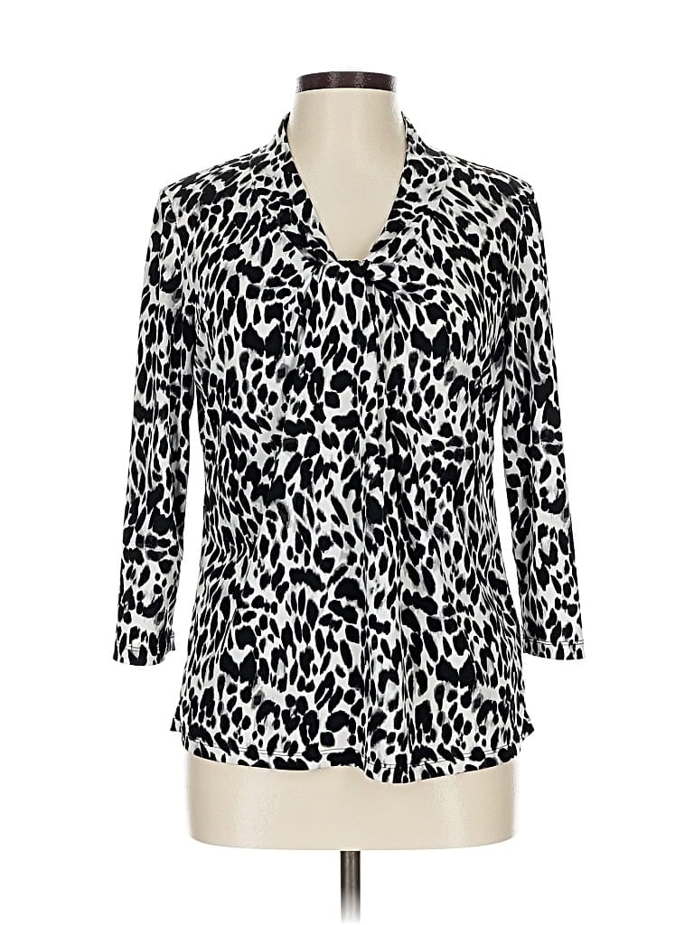 Pre-owned Jones New York 3/4 Sleeve Blouse In Black