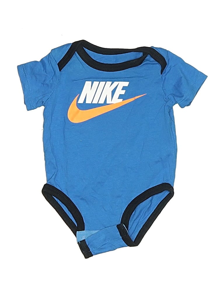 Pre-owned Nike Babies' Short Sleeve Onesie In Blue
