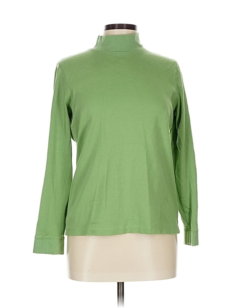 Pre-owned L.l.bean Long Sleeve Turtleneck In Green
