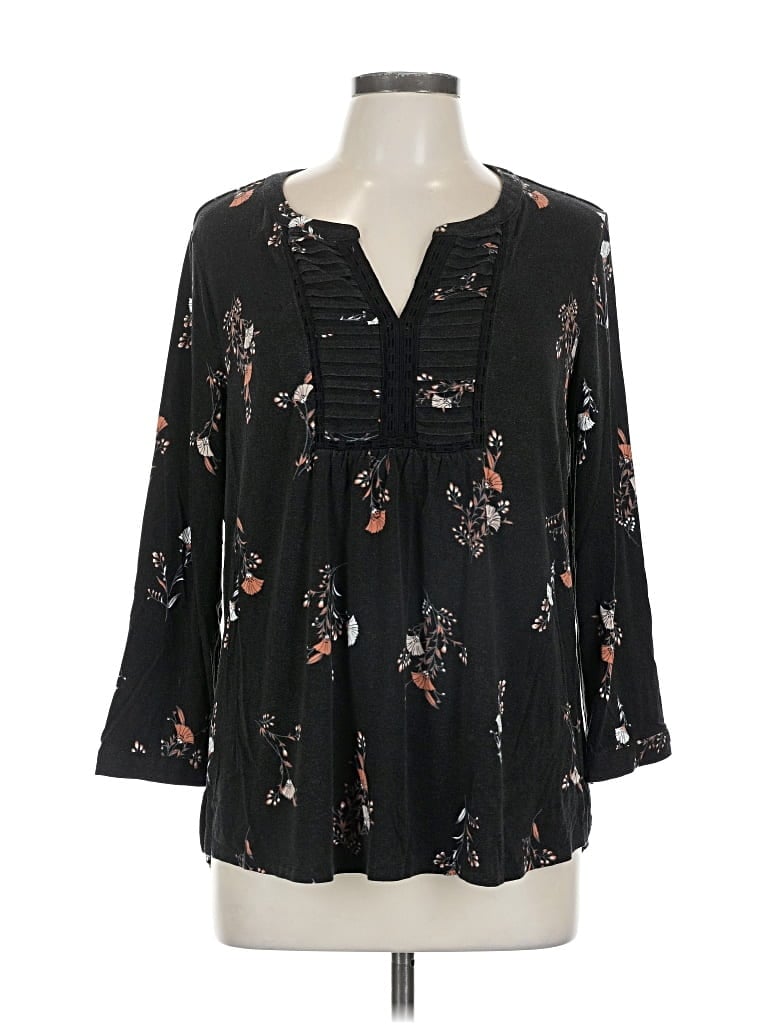 Pre-owned Daniel Rainn Long Sleeve Henley Shirt In Black