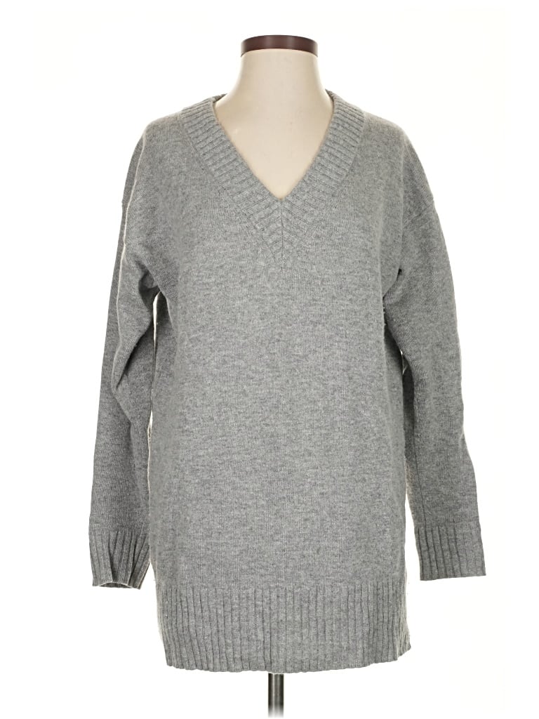 Pre-owned Athleta Wool Pullover Sweater In Gray