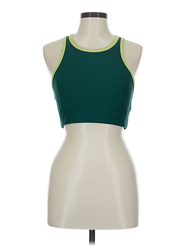 Pre-owned Wilo Tank Top Green Halter Neckline Tops