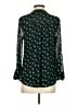 Juniper + Lime 100% Polyester Polka Dots Teal Black Long Sleeve Blouse Size S - photo 2