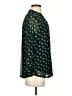 Juniper + Lime 100% Polyester Polka Dots Teal Black Long Sleeve Blouse Size S - photo 4