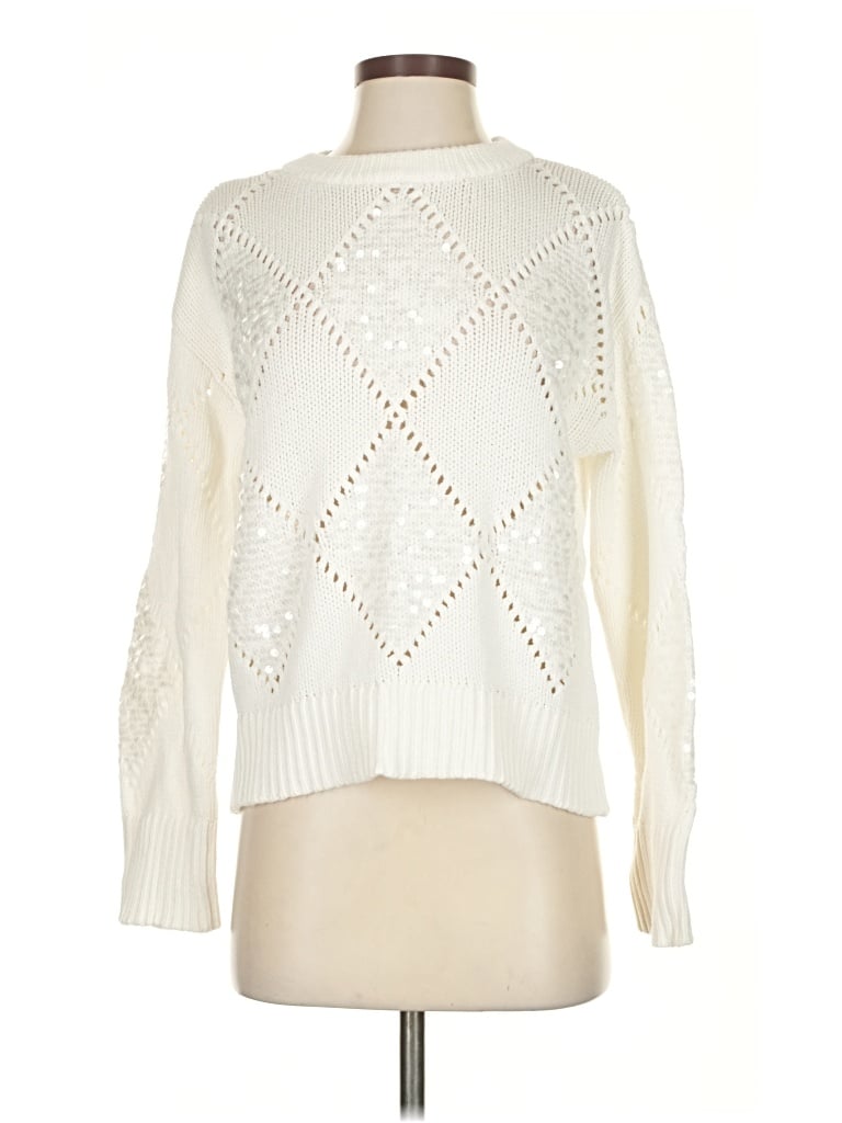 Pre-owned Ann Taylor Pullover Sweater In White