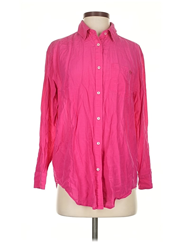 Pre-owned Solid & Striped Long Sleeve Button Down Shirt In Pink