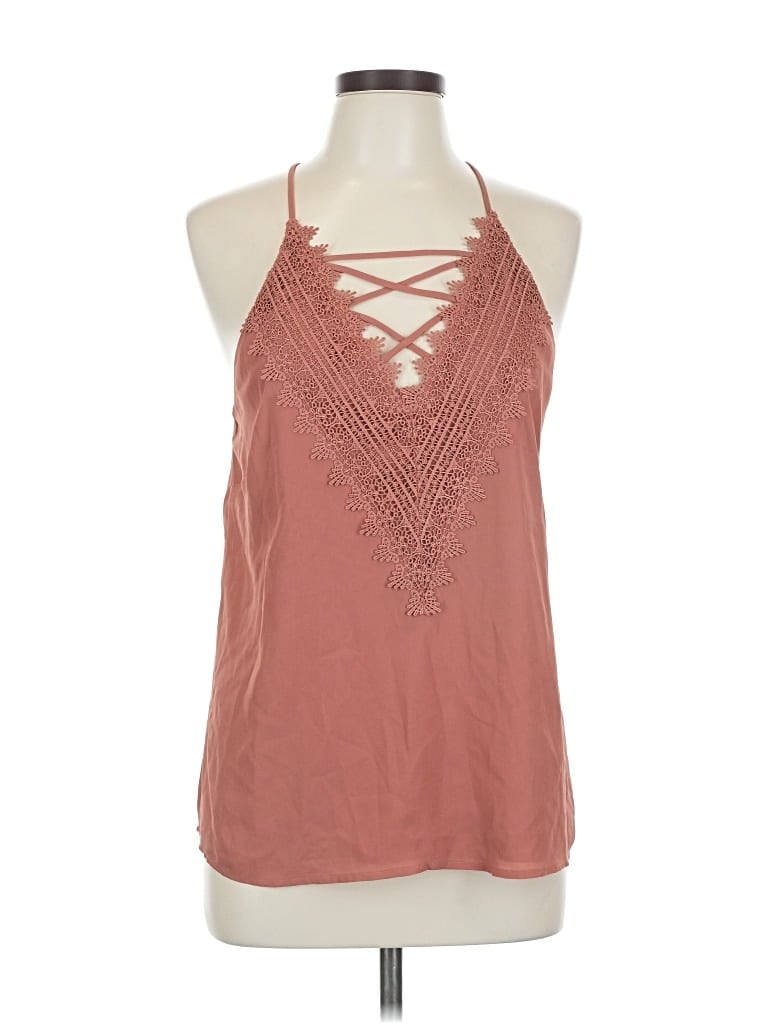 Pre-owned Nine Britton Tank Top Pink Halter Neckline Tops