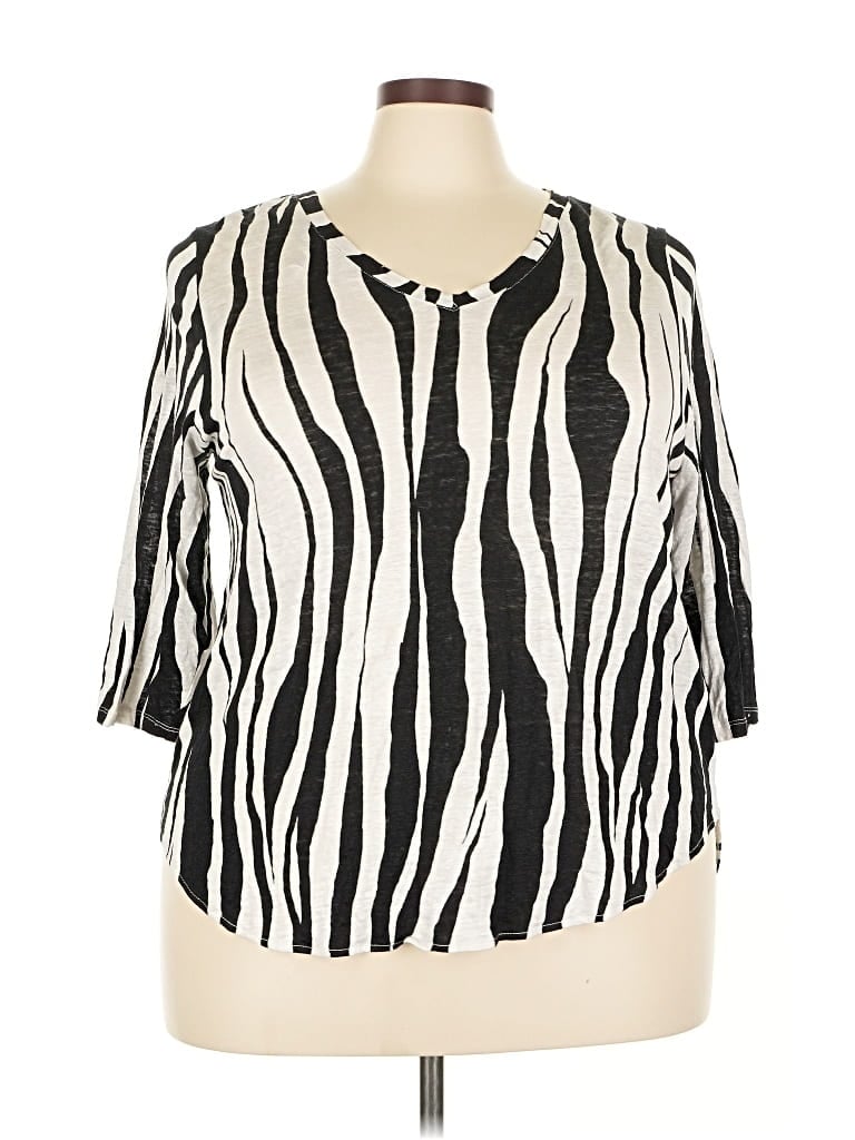 Pre-owned Rachel Zoe 3/4 Sleeve T-shirt In Black