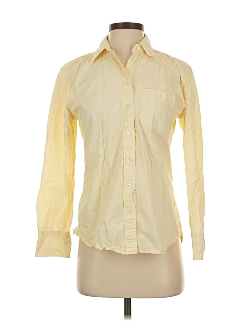Pre-owned J.crew Factory Store Long Sleeve Button Down Shirt In Yellow