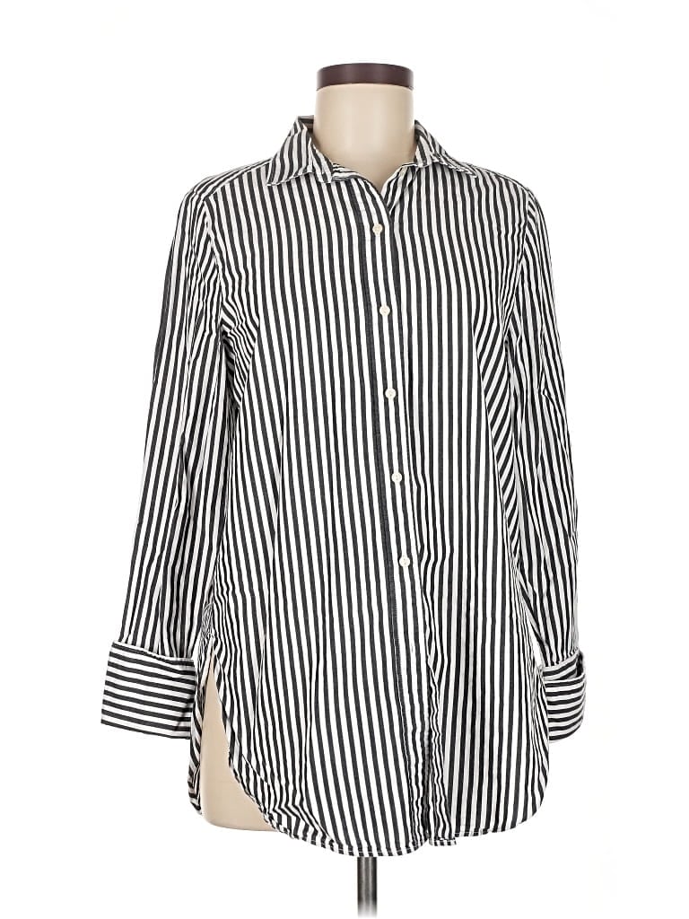 Pre-owned H&m Long Sleeve Blouse In Black