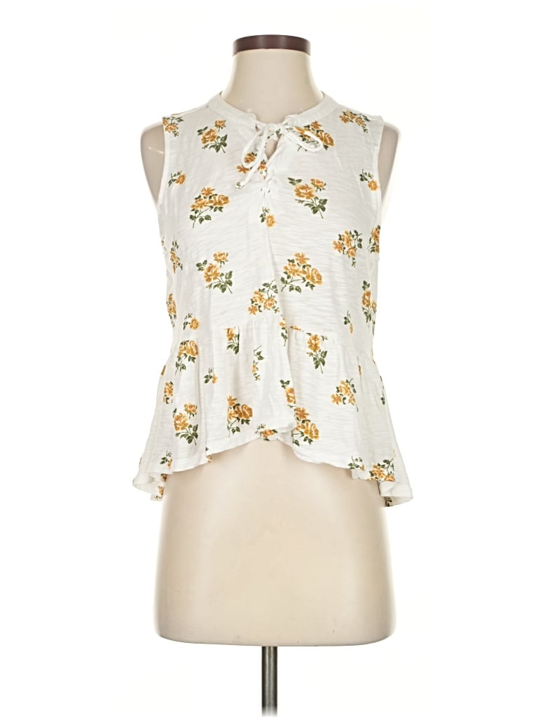 Pre-owned Lucky Brand Sleeveless Blouse In White