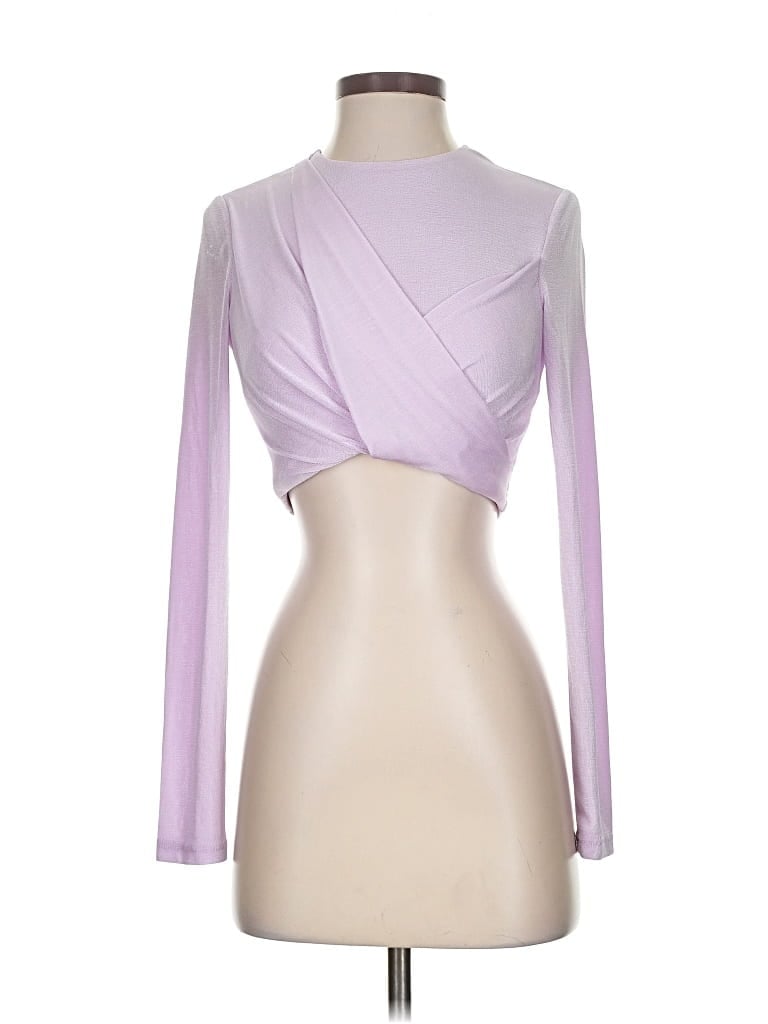 Pre-owned Significant Other Long Sleeve Top Purple One Shoulder Neckline Tops