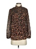J.Crew 100% Polyester Animal Print Brown Long Sleeve Blouse Size XS - photo 1