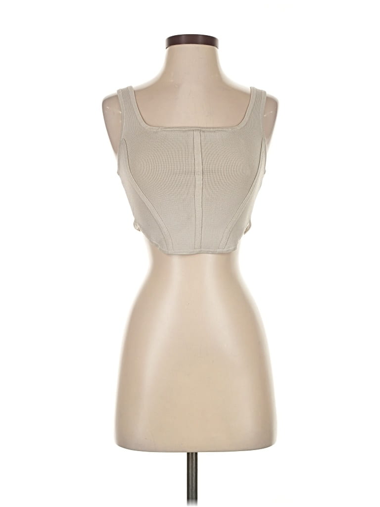 Pre-owned Babaton Sleeveless Top Tan Sweetheart Neckline Tops In Brown