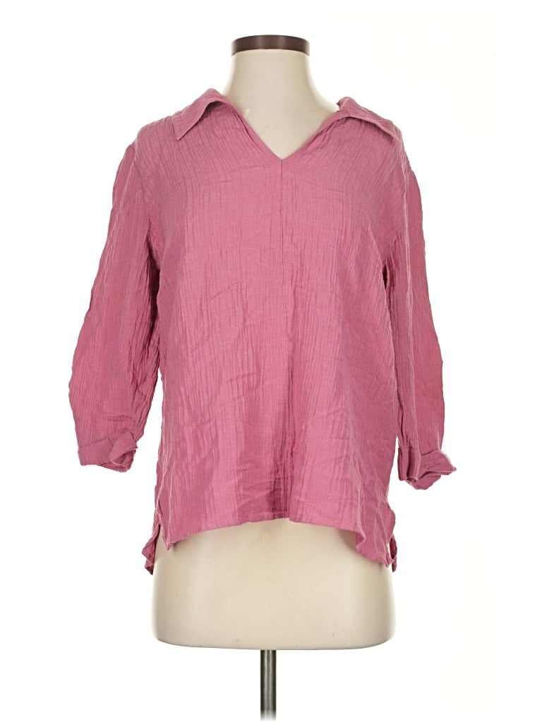 Pre-owned Soft Surroundings 3/4 Sleeve T-shirt In Pink