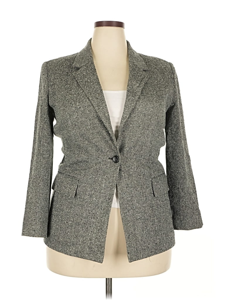 Pre-owned Coldwater Creek Silk Blazer Jacket In Gray