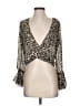 Pink Lily 100% Polyester Gold Long Sleeve Blouse Size XS - photo 1