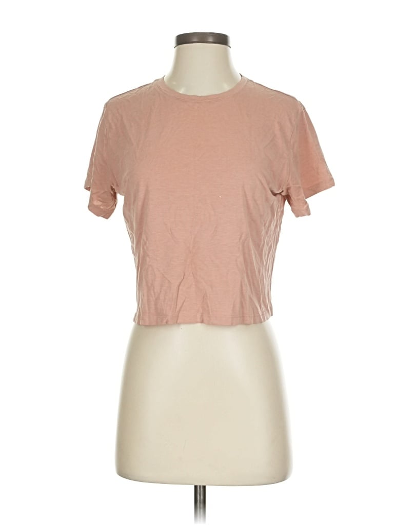 Pre-owned Girlfriend Collective Short Sleeve T-shirt In Brown