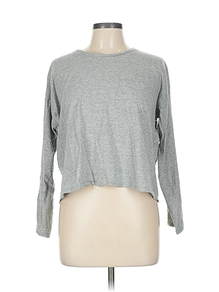 Pre-owned Everlane 3/4 Sleeve T-shirt In Gray