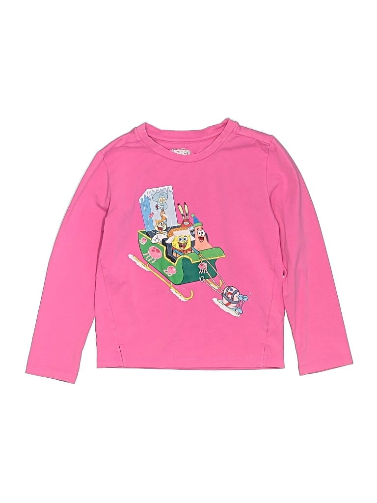 Pre-owned Andy & Evan Kids' Long Sleeve Top Pink Crew Neck Tops