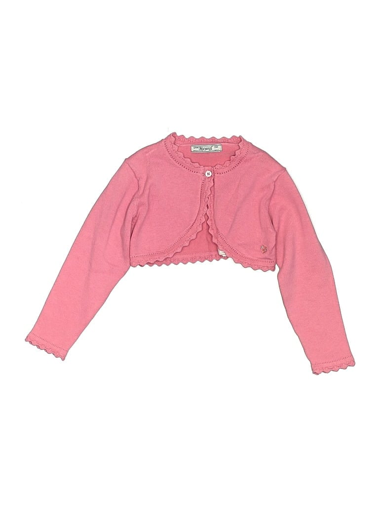 Pre-owned Mayoral Kids' Cardigan Sweater In Pink